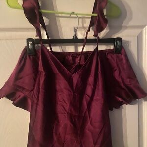 Victoria Secret Satin Burgundy Pajama Set